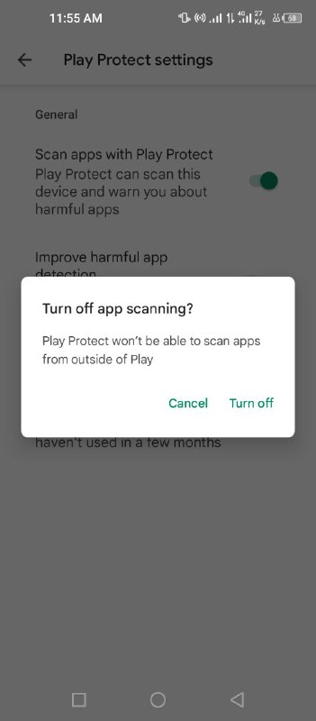 Play protect wont be able to scan apps from outside of play